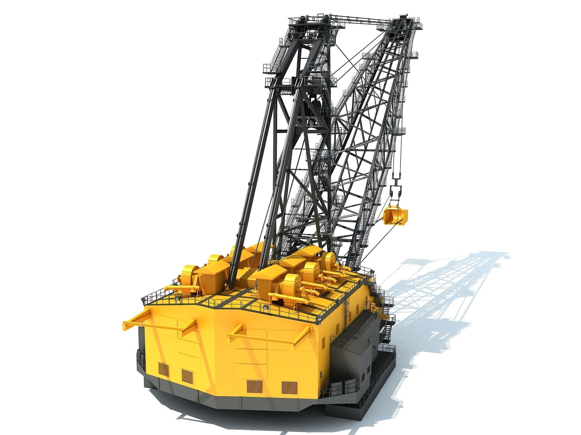Dragline crane 3D model_4