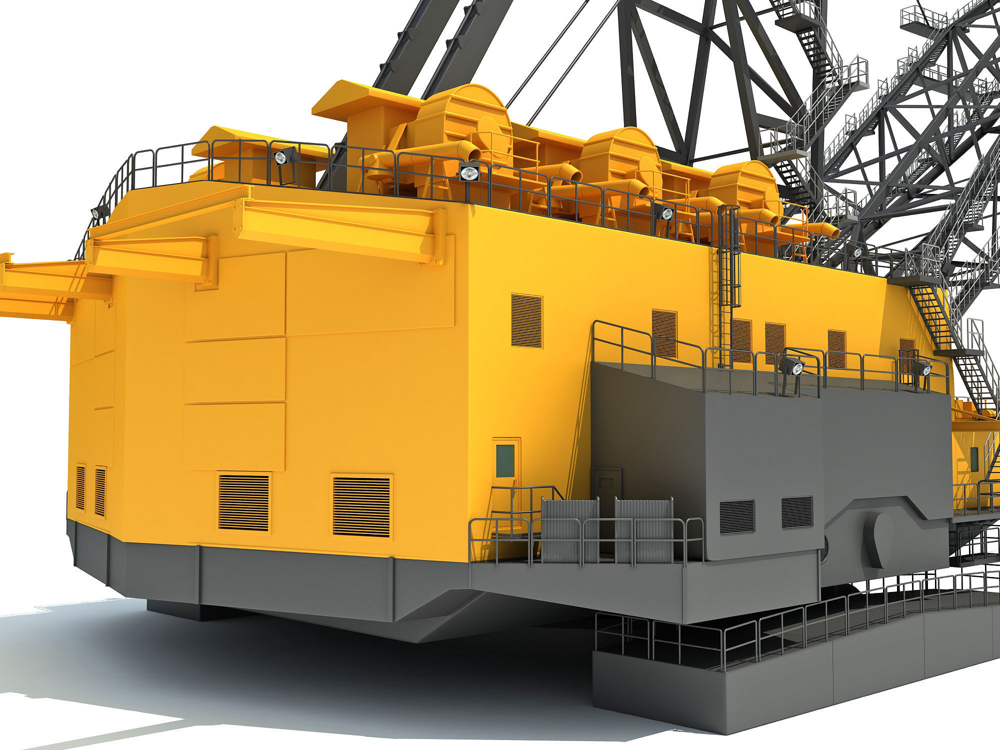 Dragline crane 3D model_14