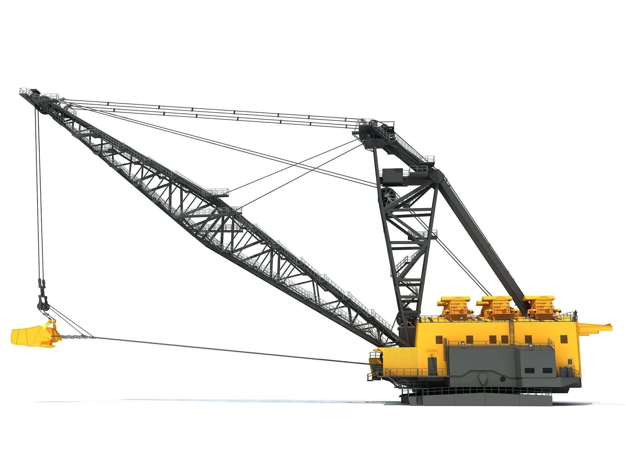 Dragline crane 3D model_2