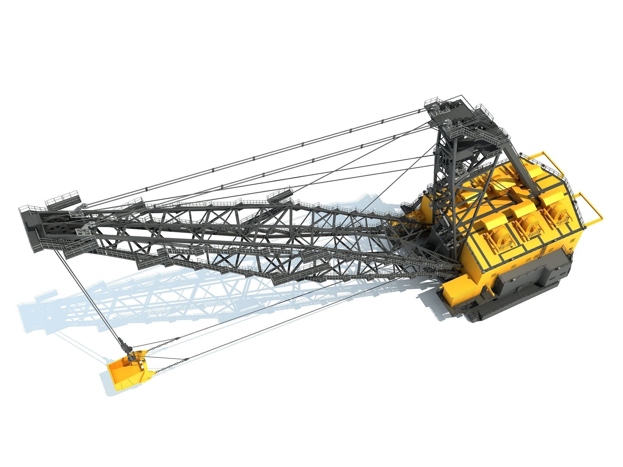 Dragline crane 3D model_7