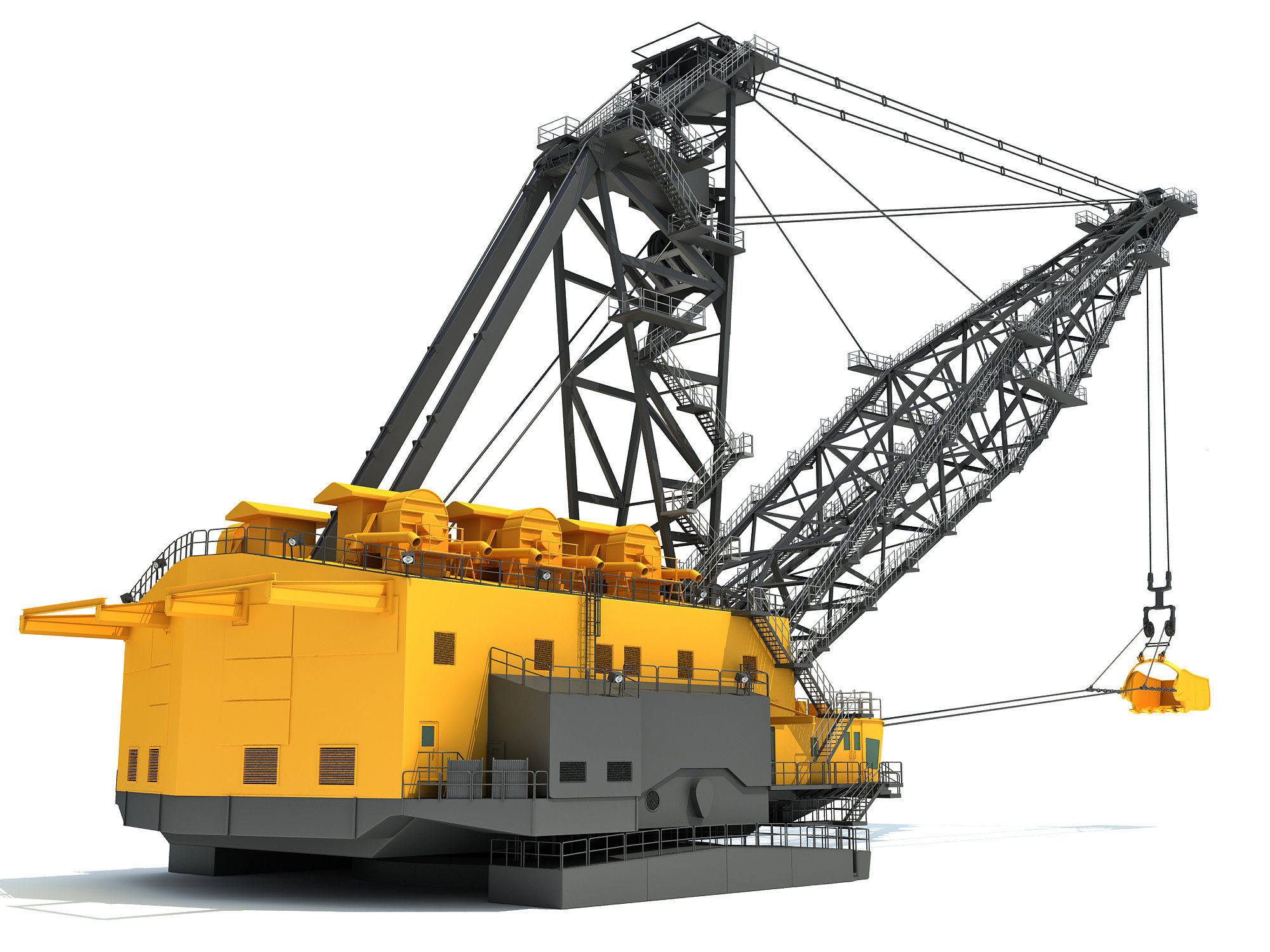 Dragline crane 3D model_10