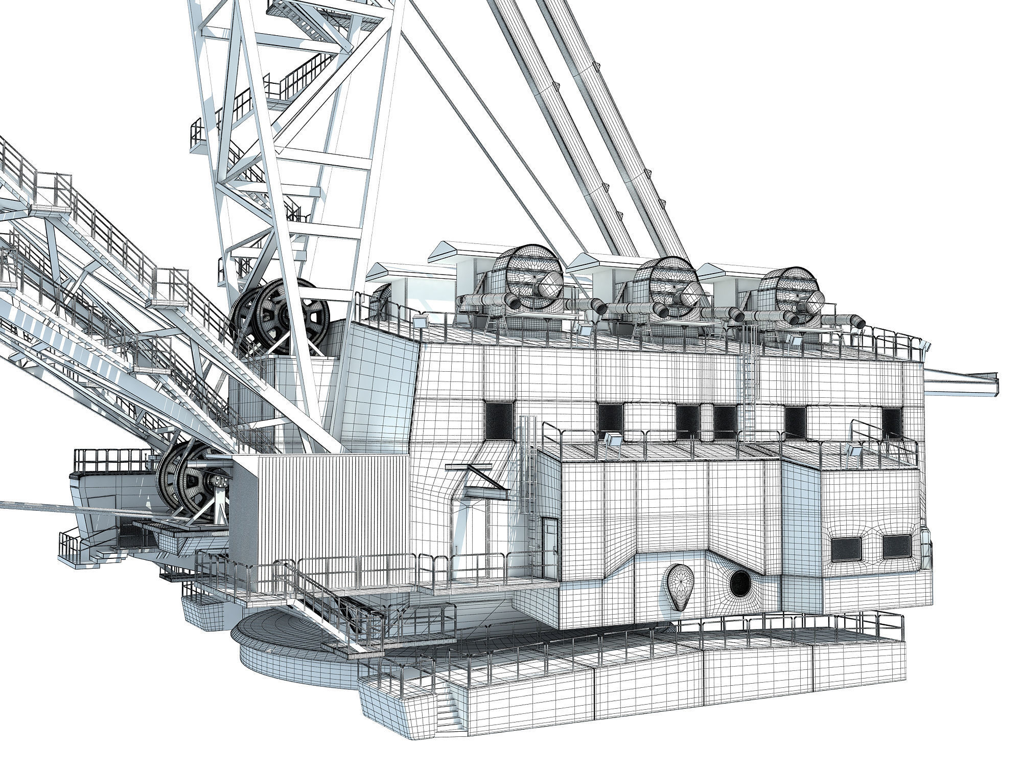 Dragline crane 3D model_22