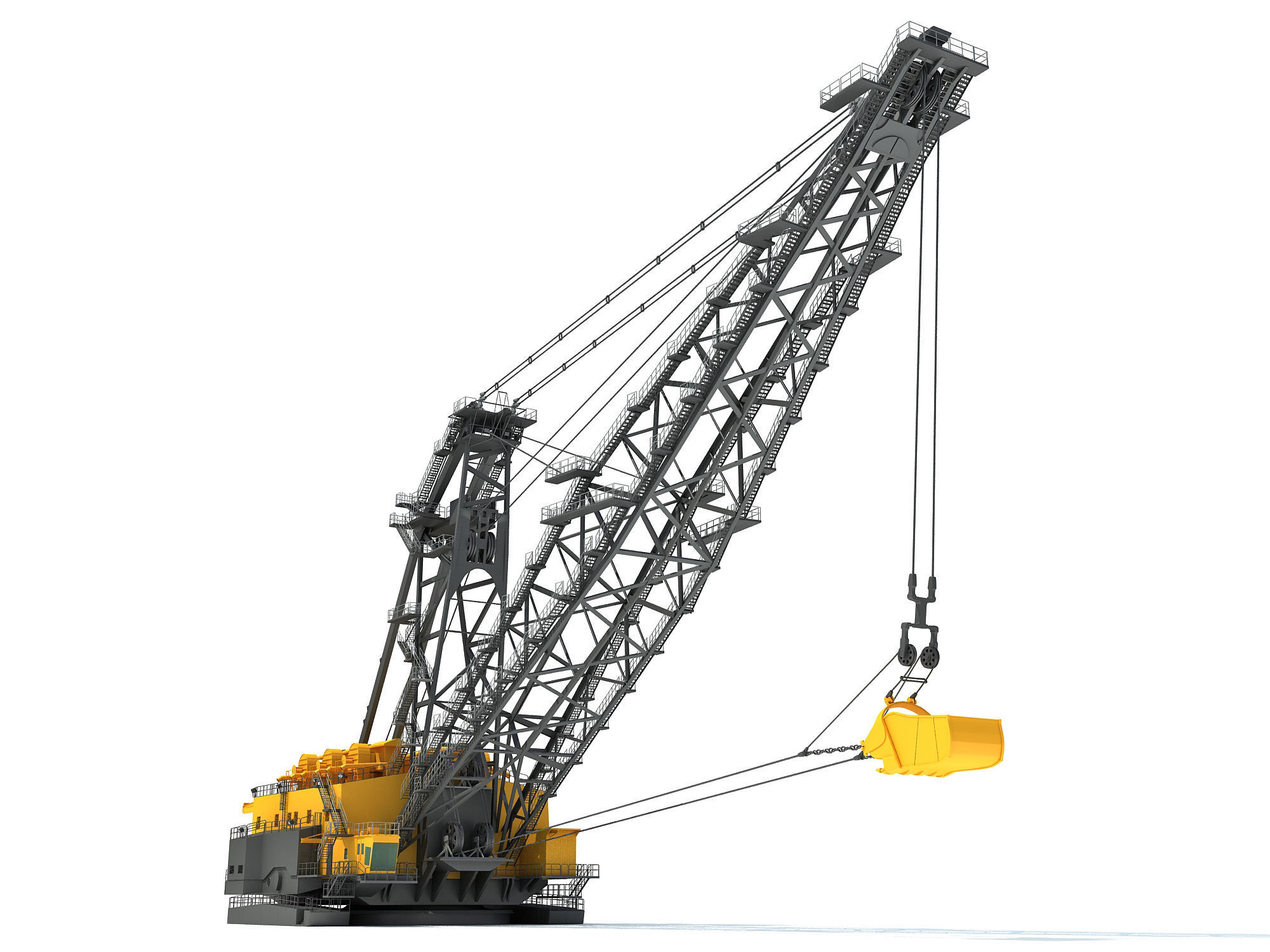Dragline crane 3D model_5
