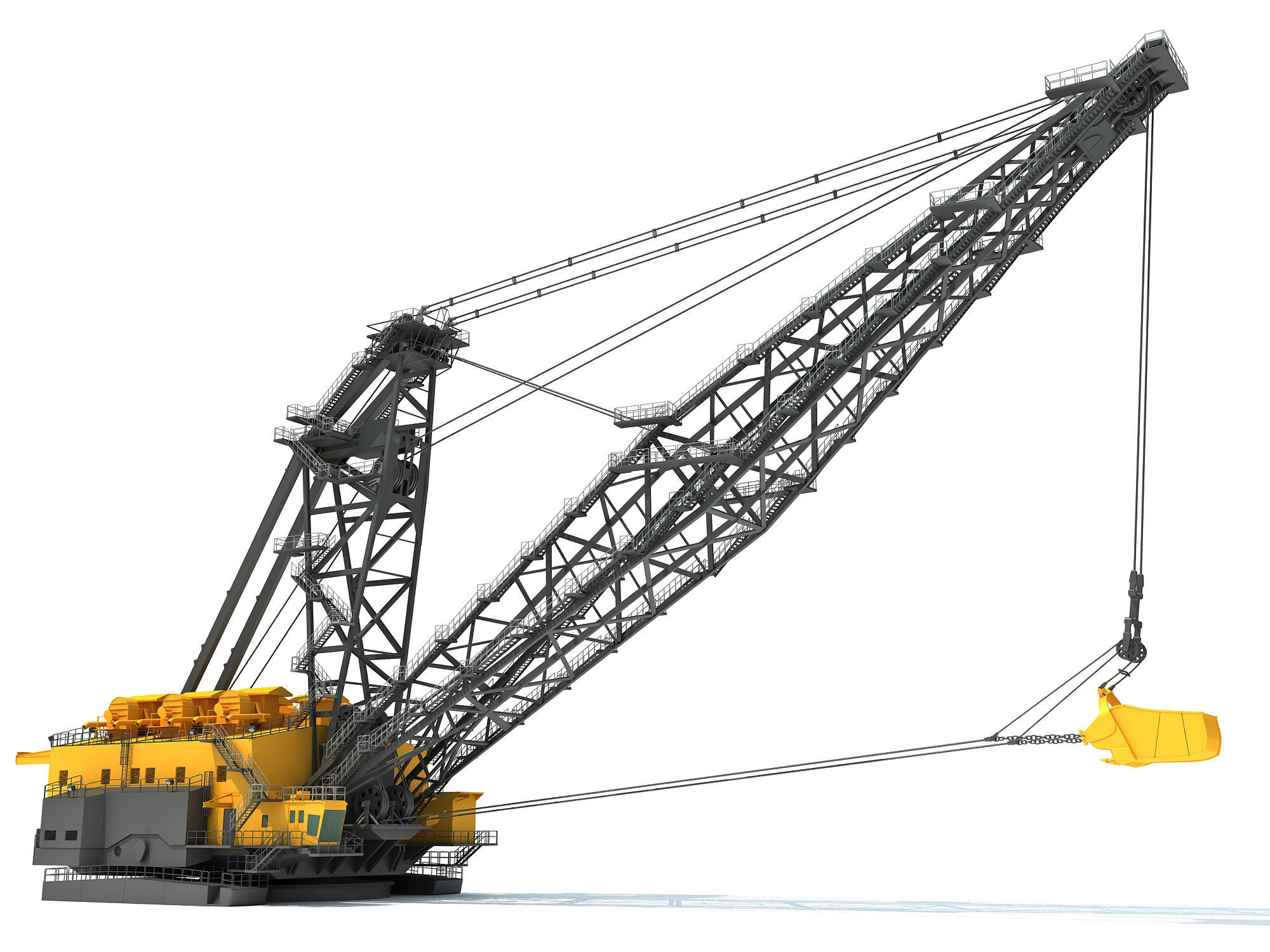 Dragline crane 3D model_9
