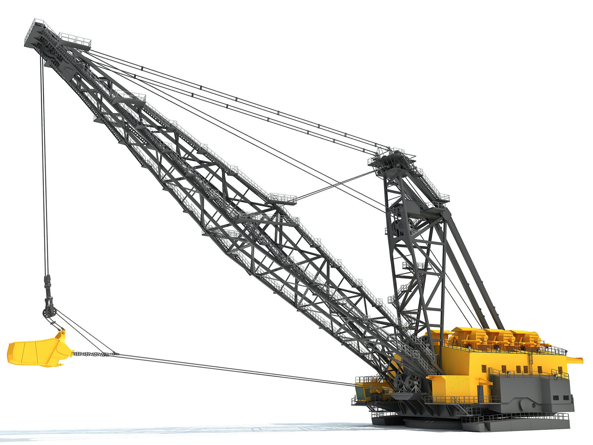 Dragline crane 3D model_1
