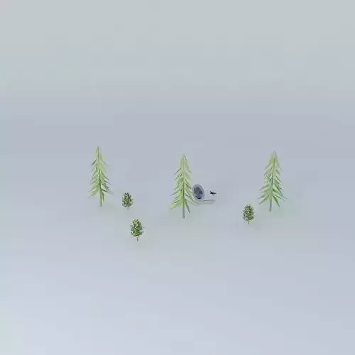 stargate group of trees in snow Free 3D model