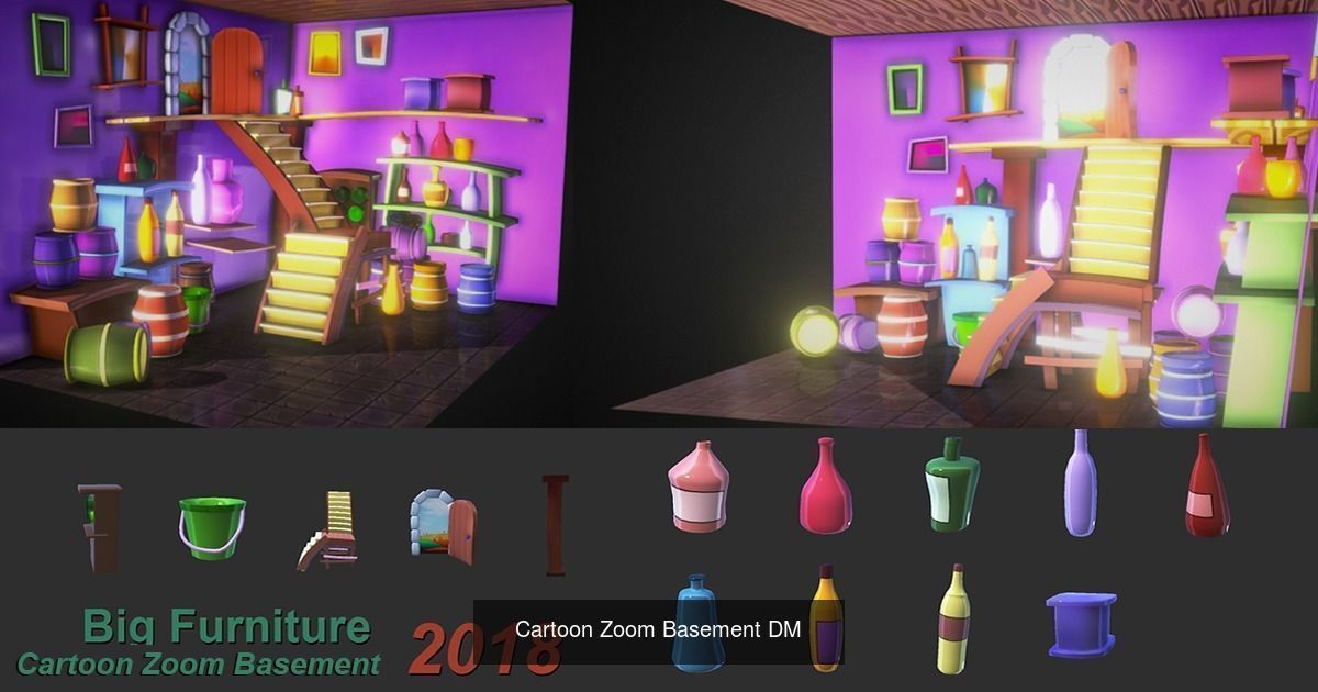 Cartoon Room Lowpolys  3D Model Collection_2