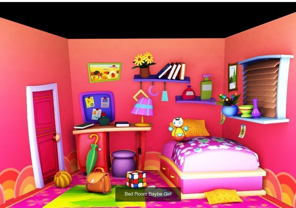 Cartoon Room Lowpolys  3D Model Collection_1