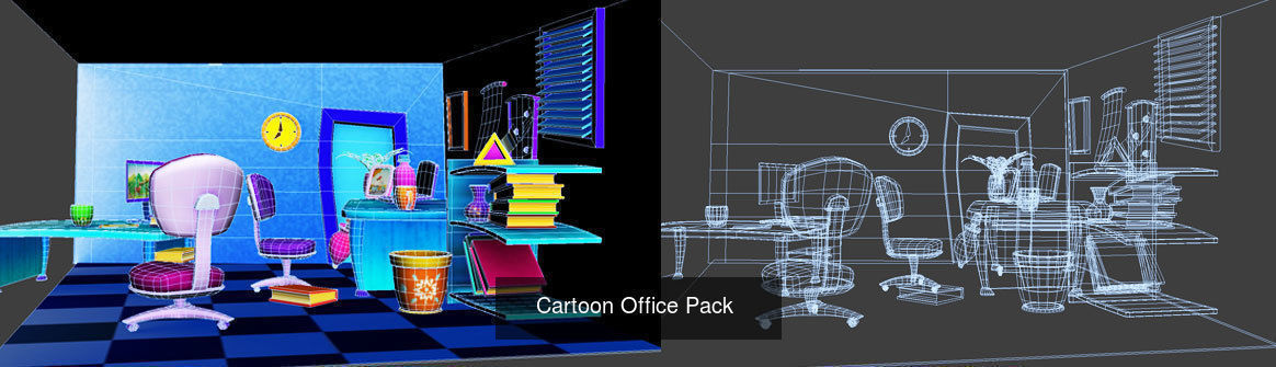 Cartoon Room Lowpolys  3D Model Collection_5