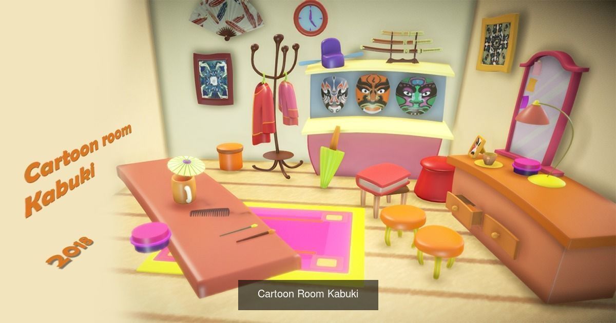 Cartoon Room Lowpolys  3D Model Collection_4