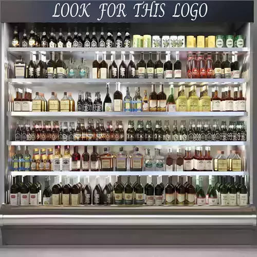 Showcase in Alcohol store