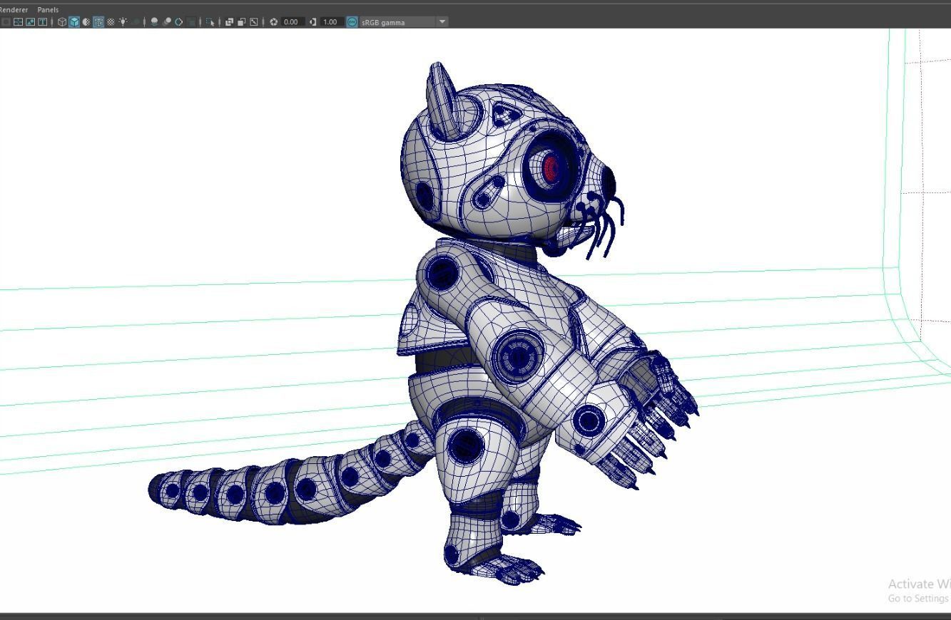 robot racoon 3D model_16