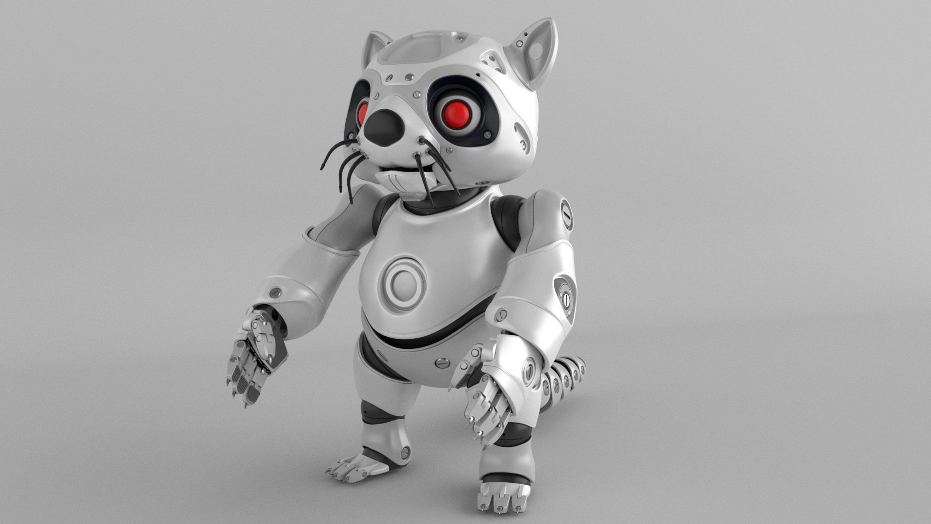 robot racoon 3D model_9