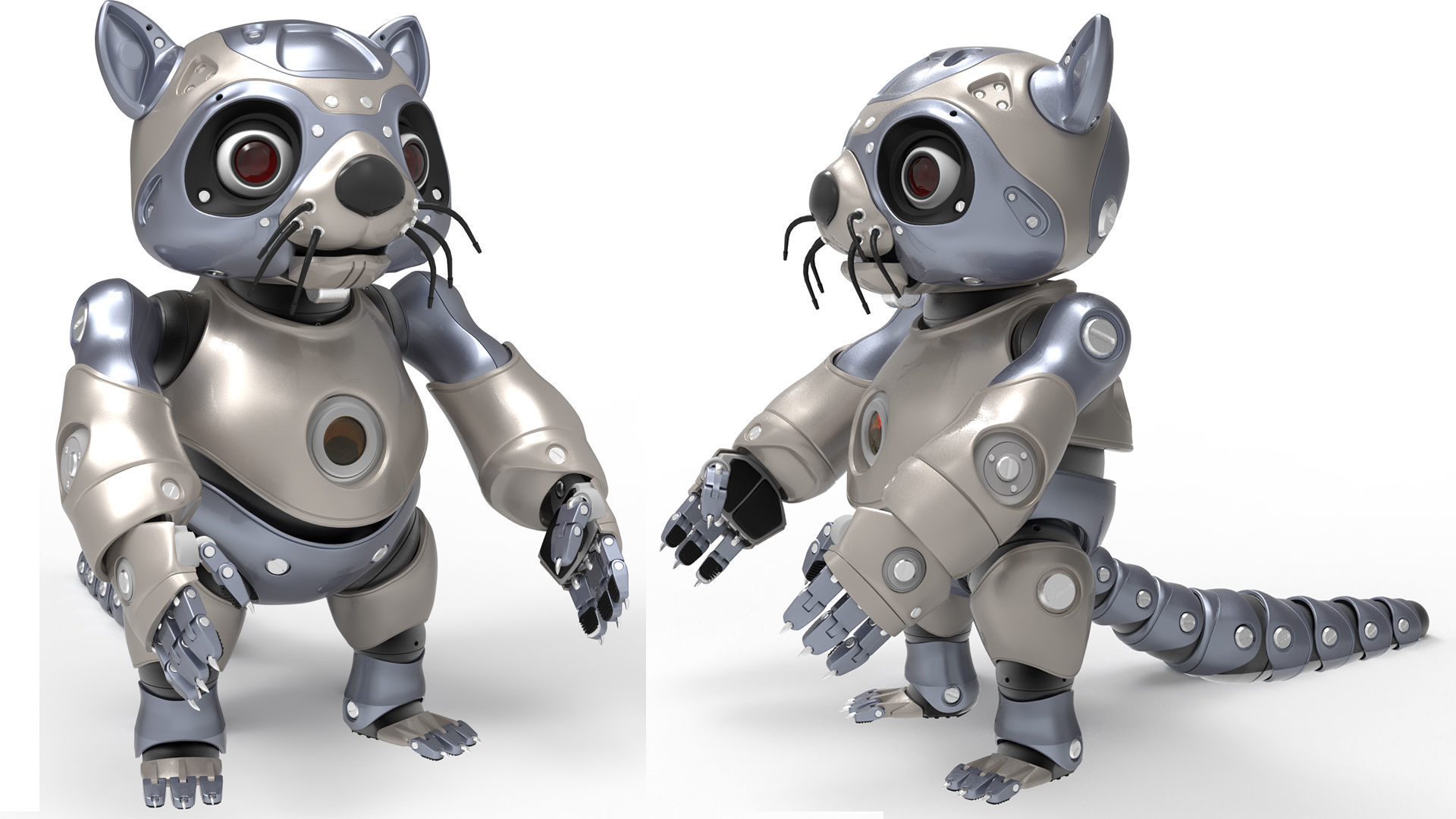 robot racoon 3D model_1