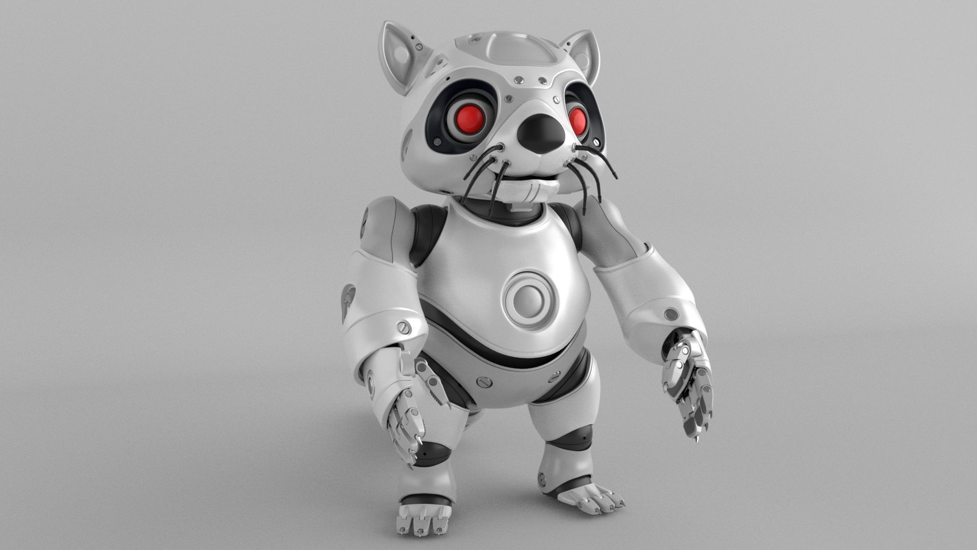 robot racoon 3D model_8