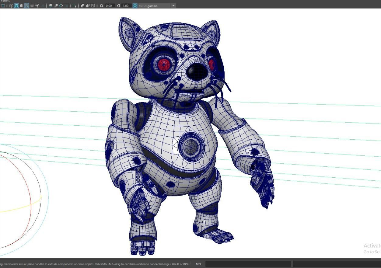 robot racoon 3D model_4