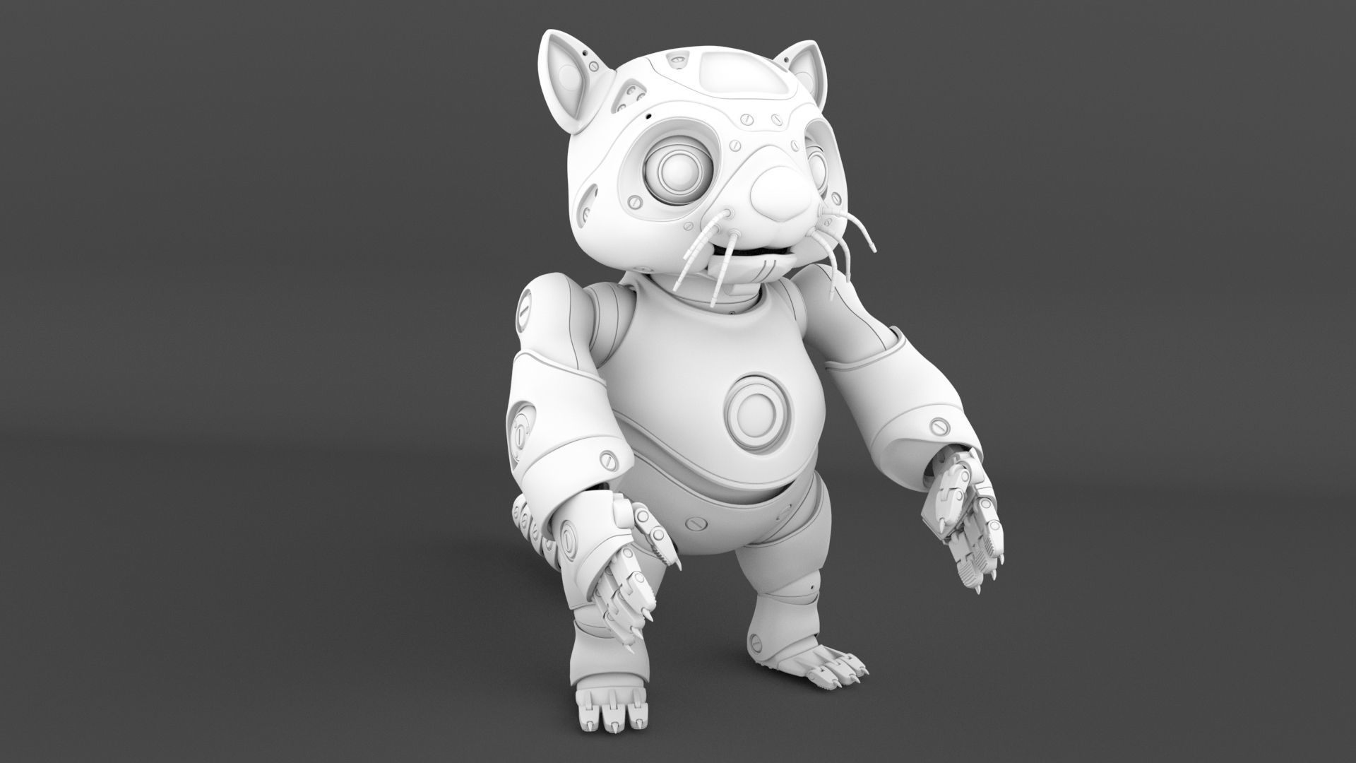 robot racoon 3D model_3