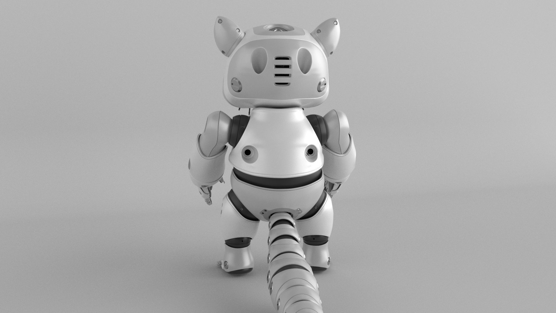 robot racoon 3D model_11