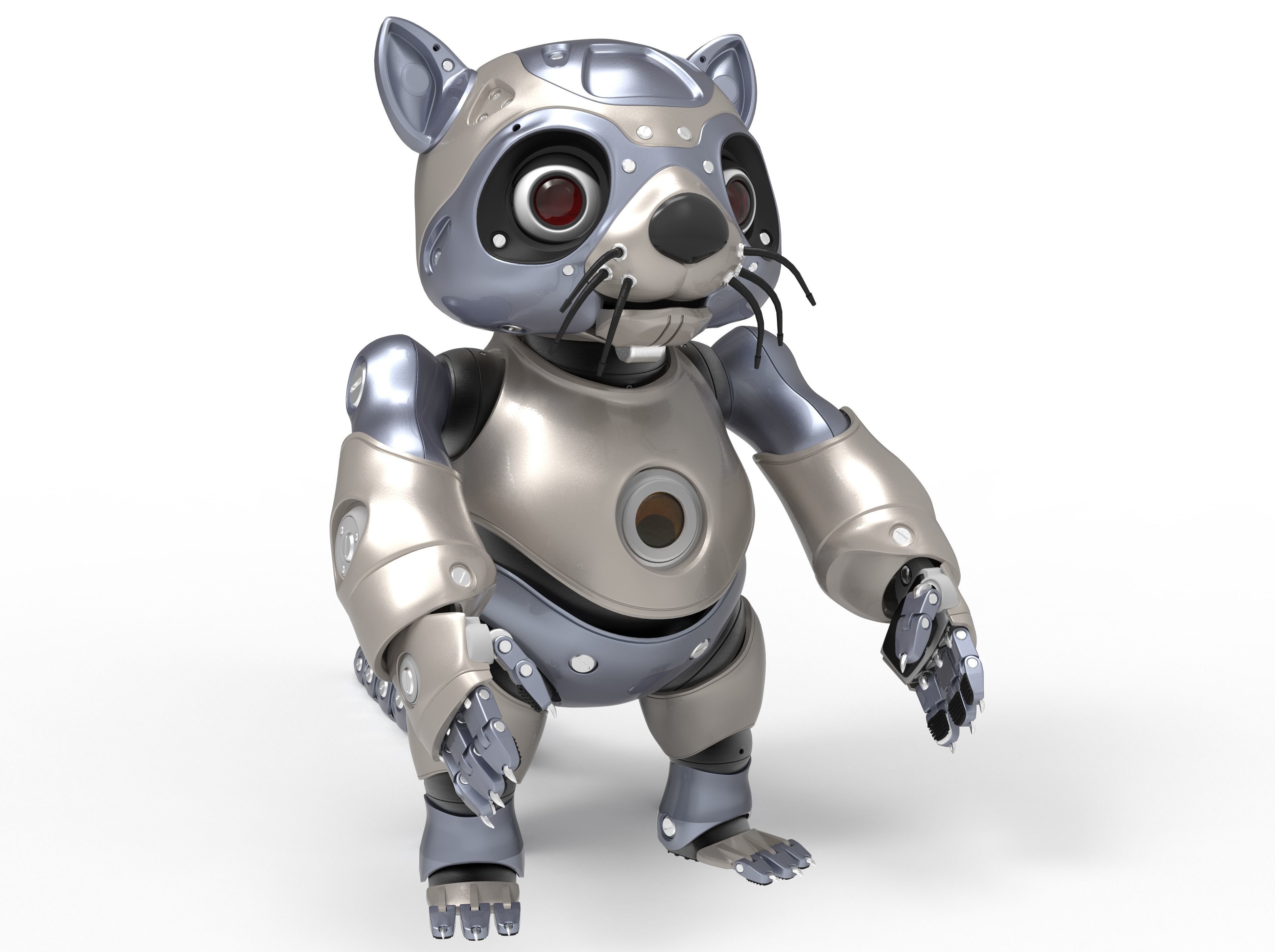 robot racoon 3D model CGTrader