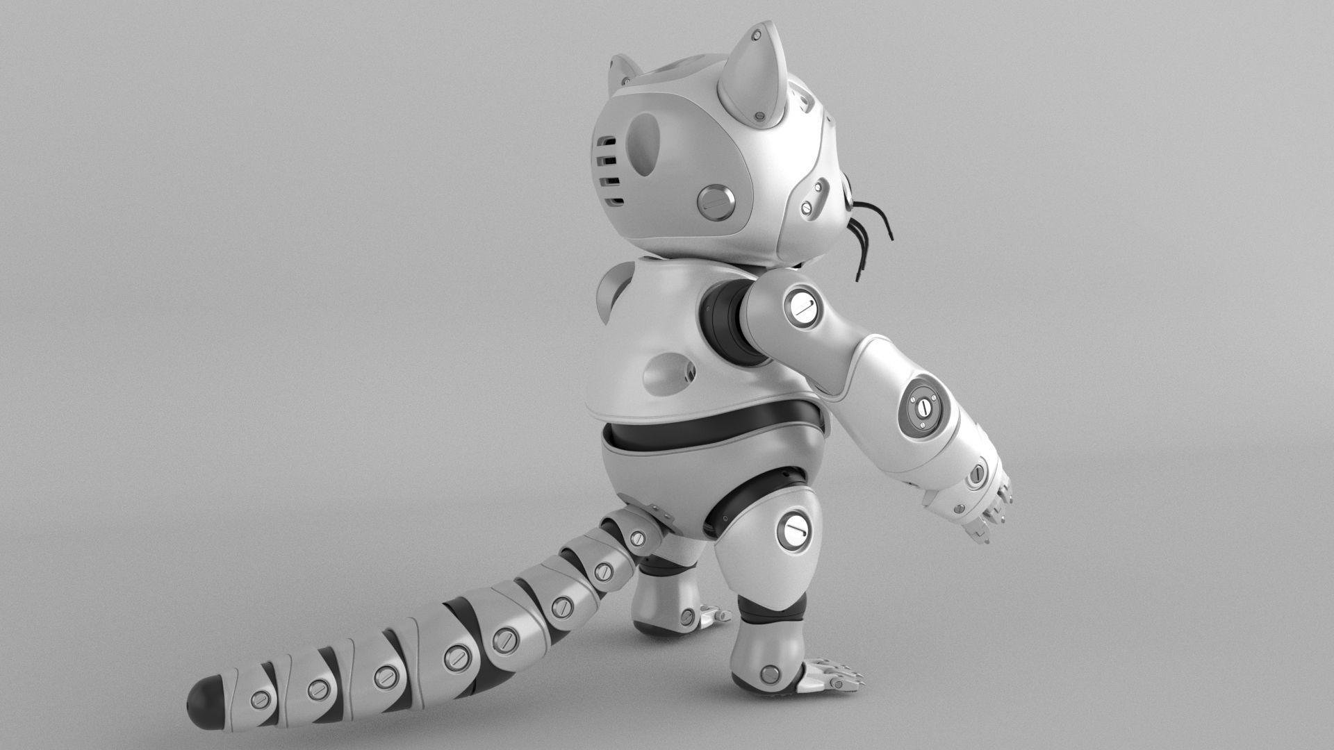 robot racoon 3D model_14