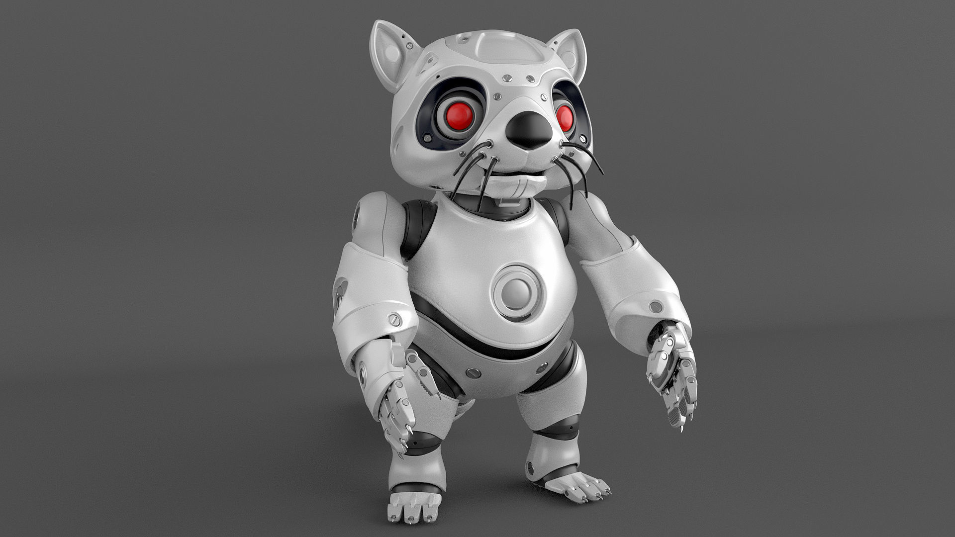 robot racoon 3D model_2
