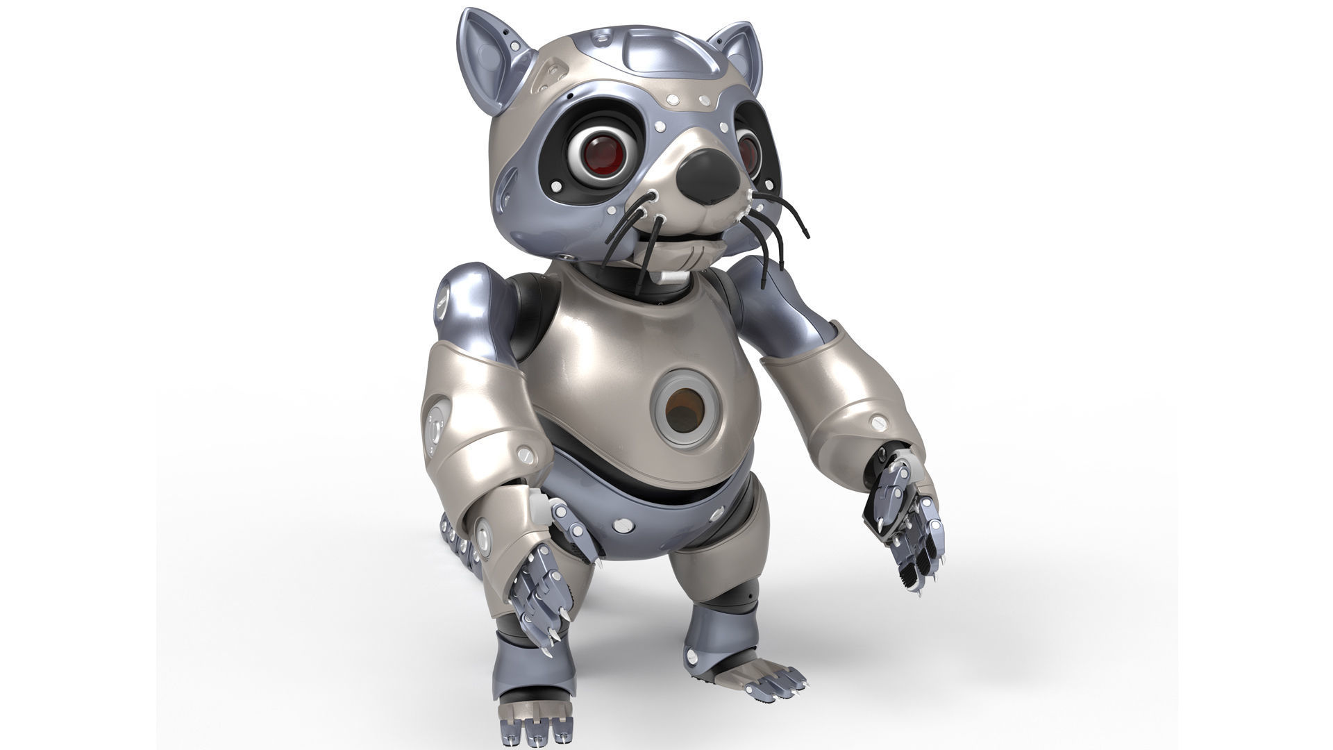 robot racoon 3D model_22