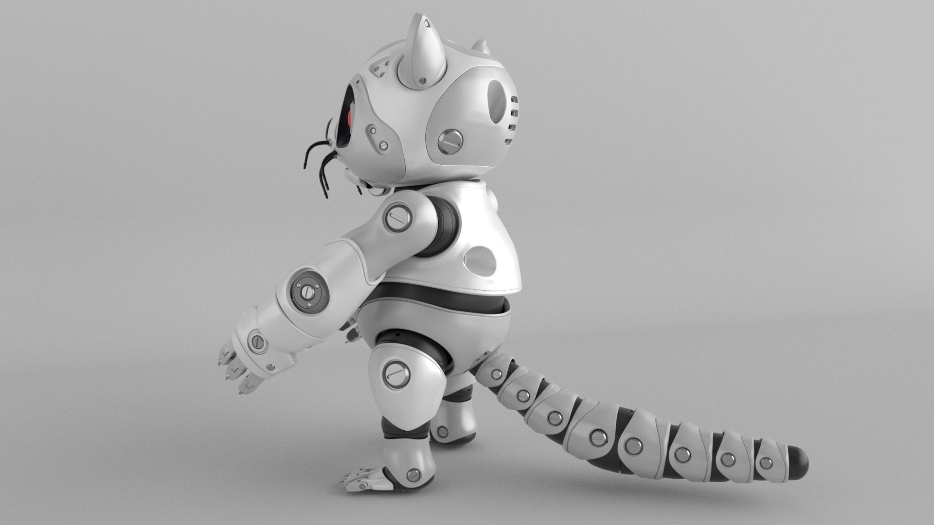 robot racoon 3D model_10