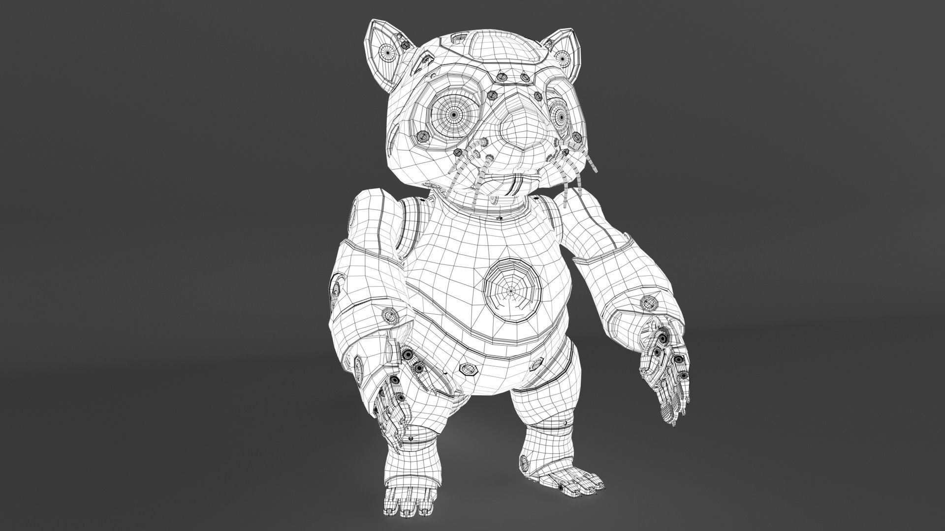 robot racoon 3D model_6