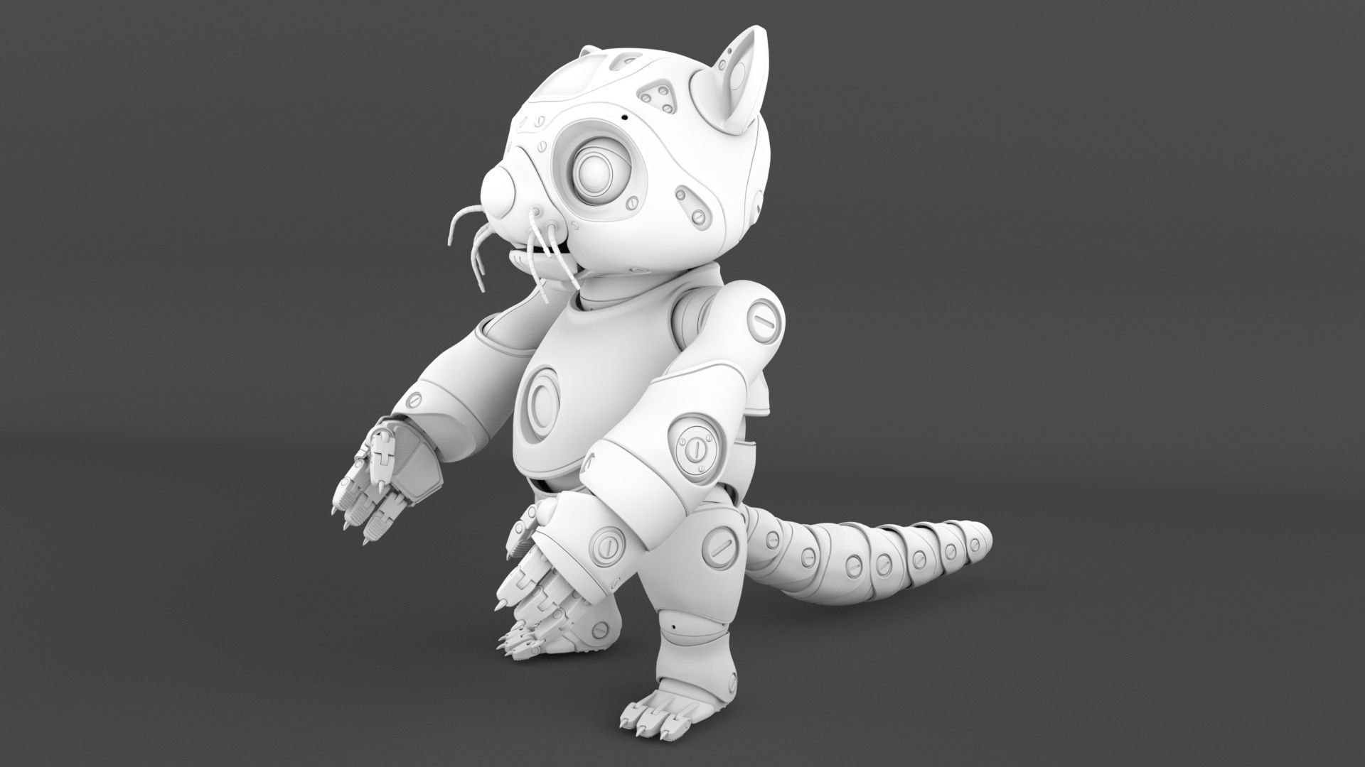robot racoon 3D model_15