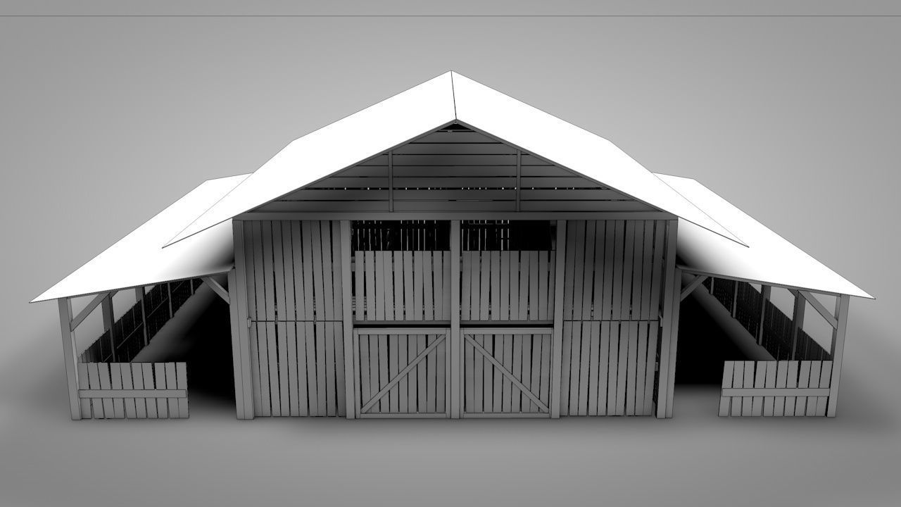 Old Barn Low-poly 3D model_27
