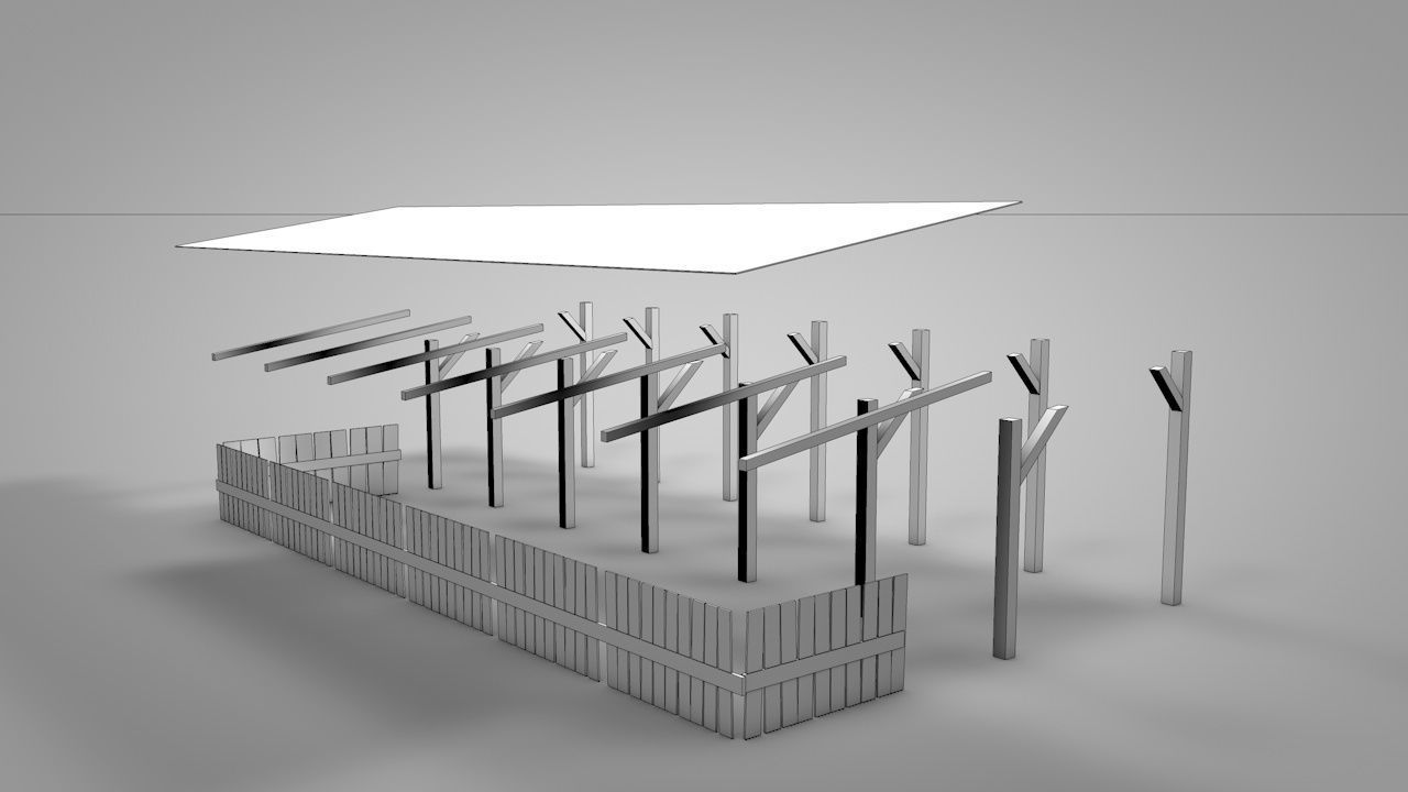 Old Barn Low-poly 3D model_22