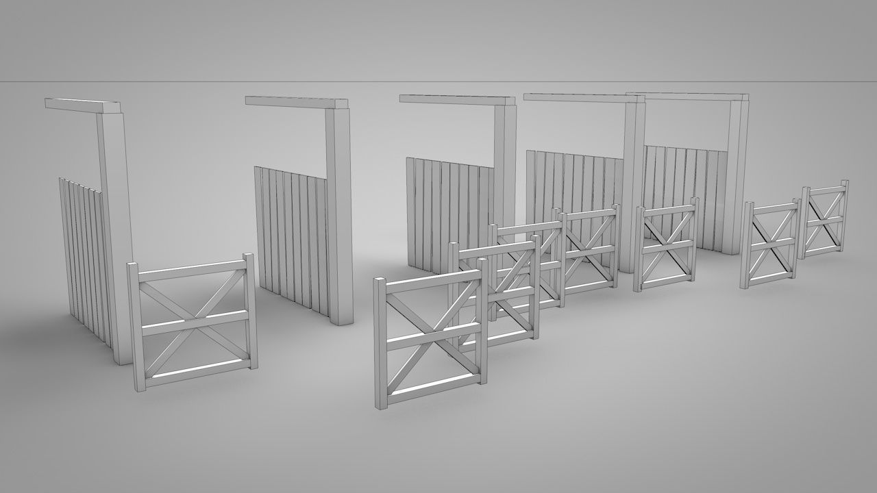 Old Barn Low-poly 3D model_23