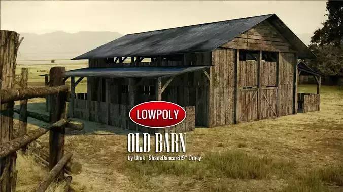 Old Barn Low-poly 3D model