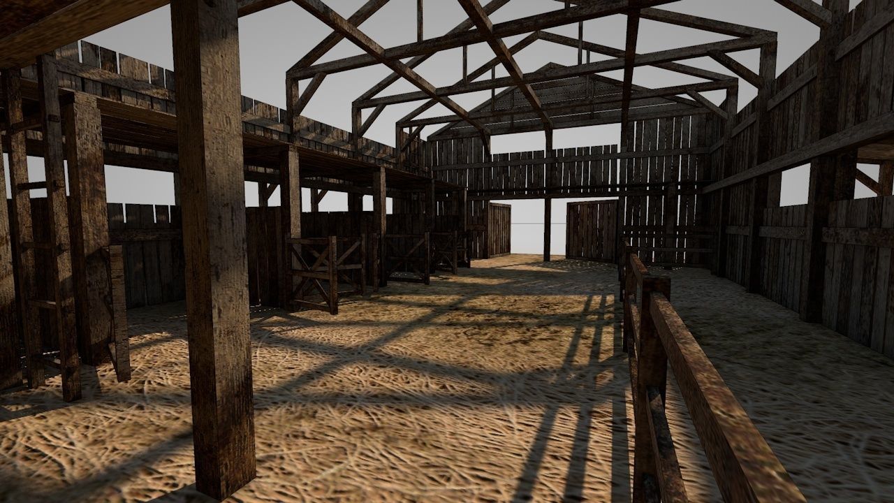 Old Barn Low-poly 3D model_16