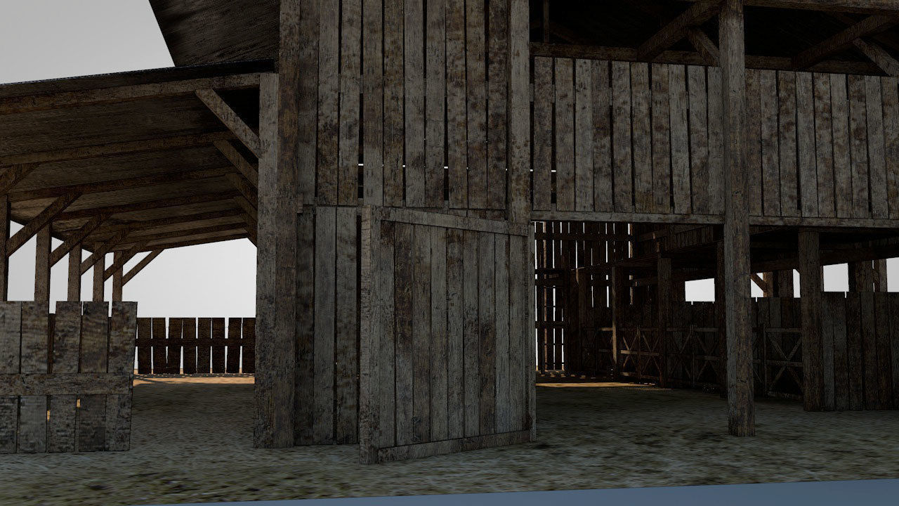 Old Barn Low-poly 3D model_5