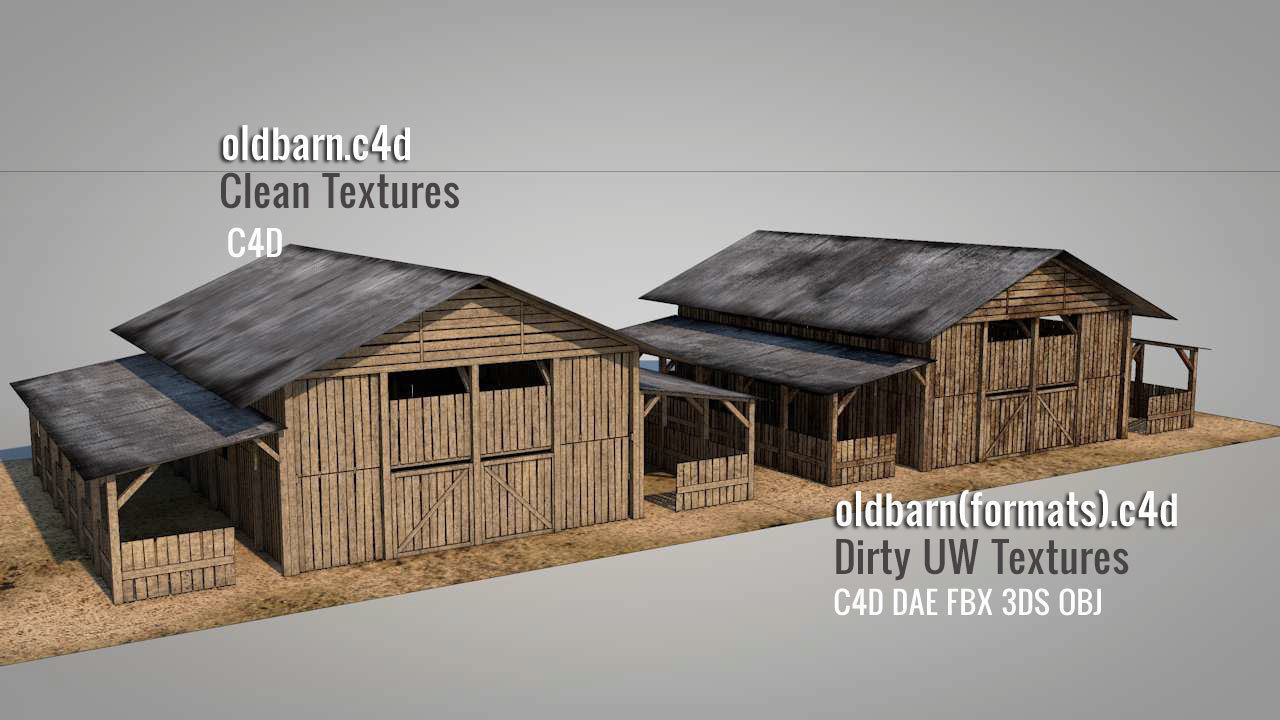 Old Barn Low-poly 3D model_2