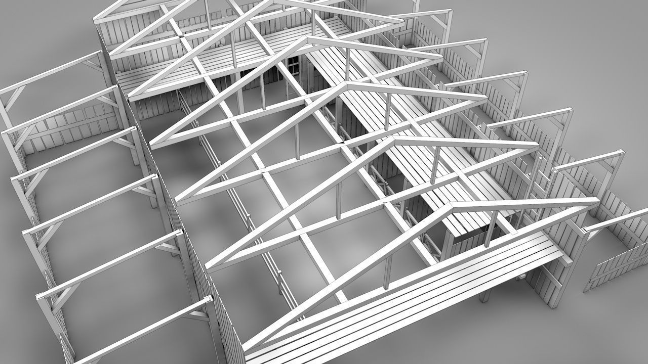 Old Barn Low-poly 3D model_20