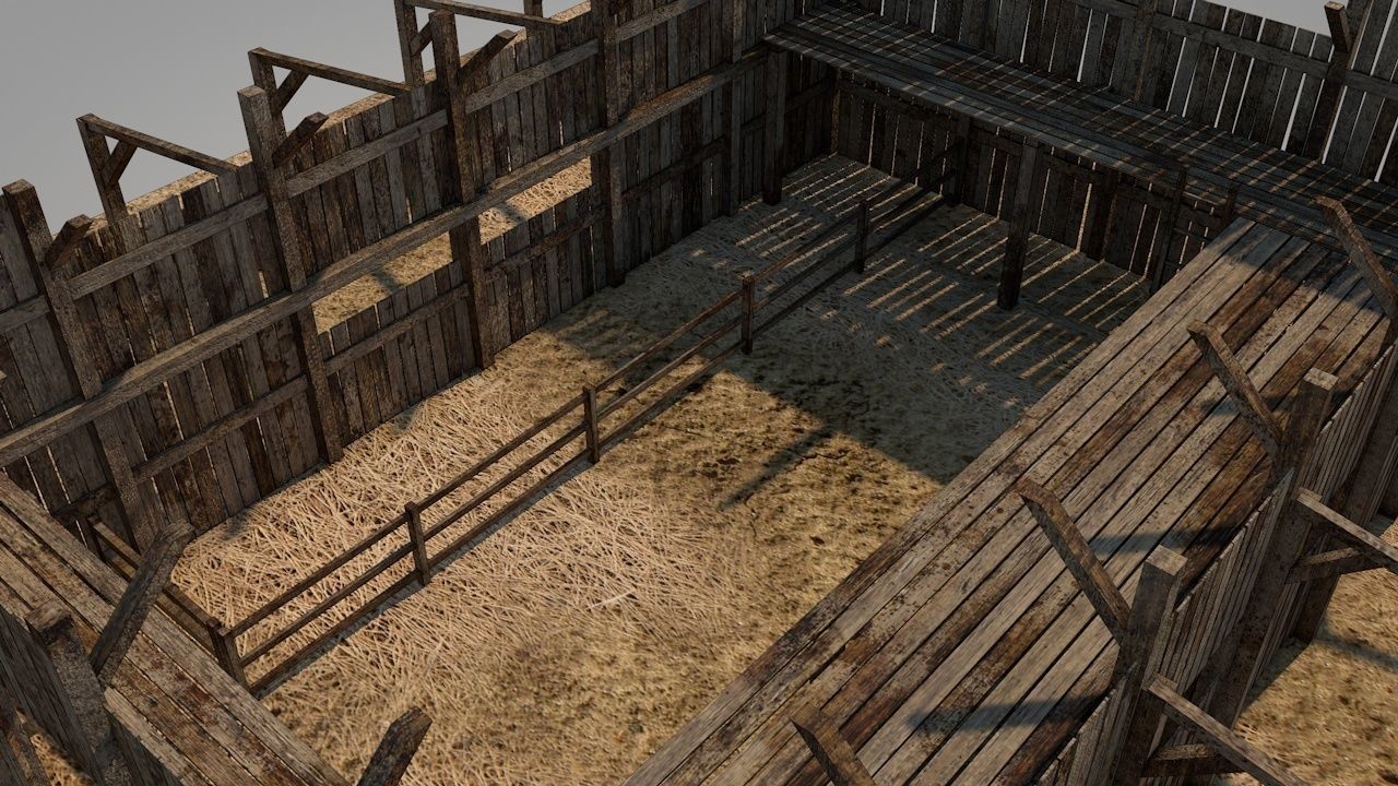 Old Barn Low-poly 3D model_9