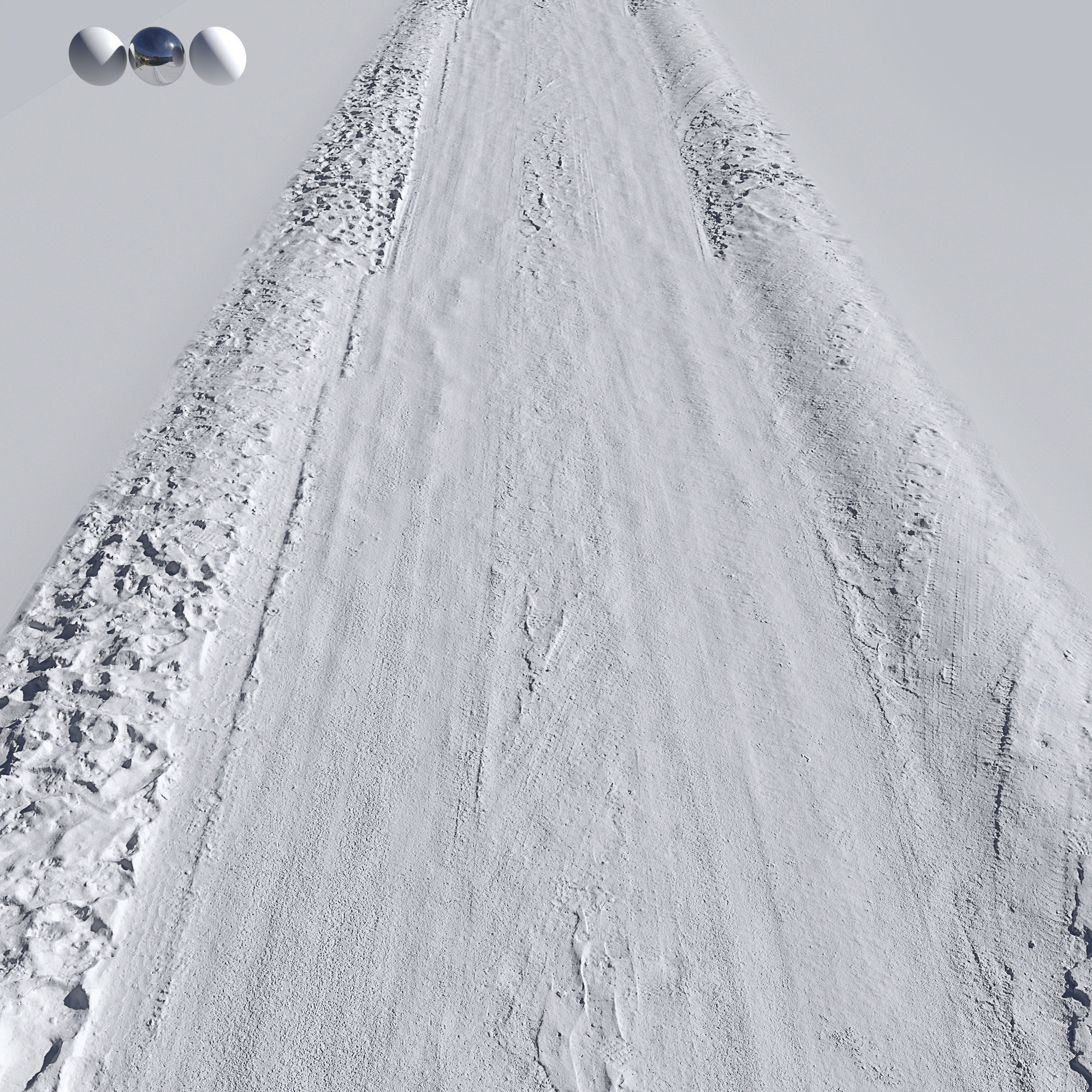 Snow road 3D model_2