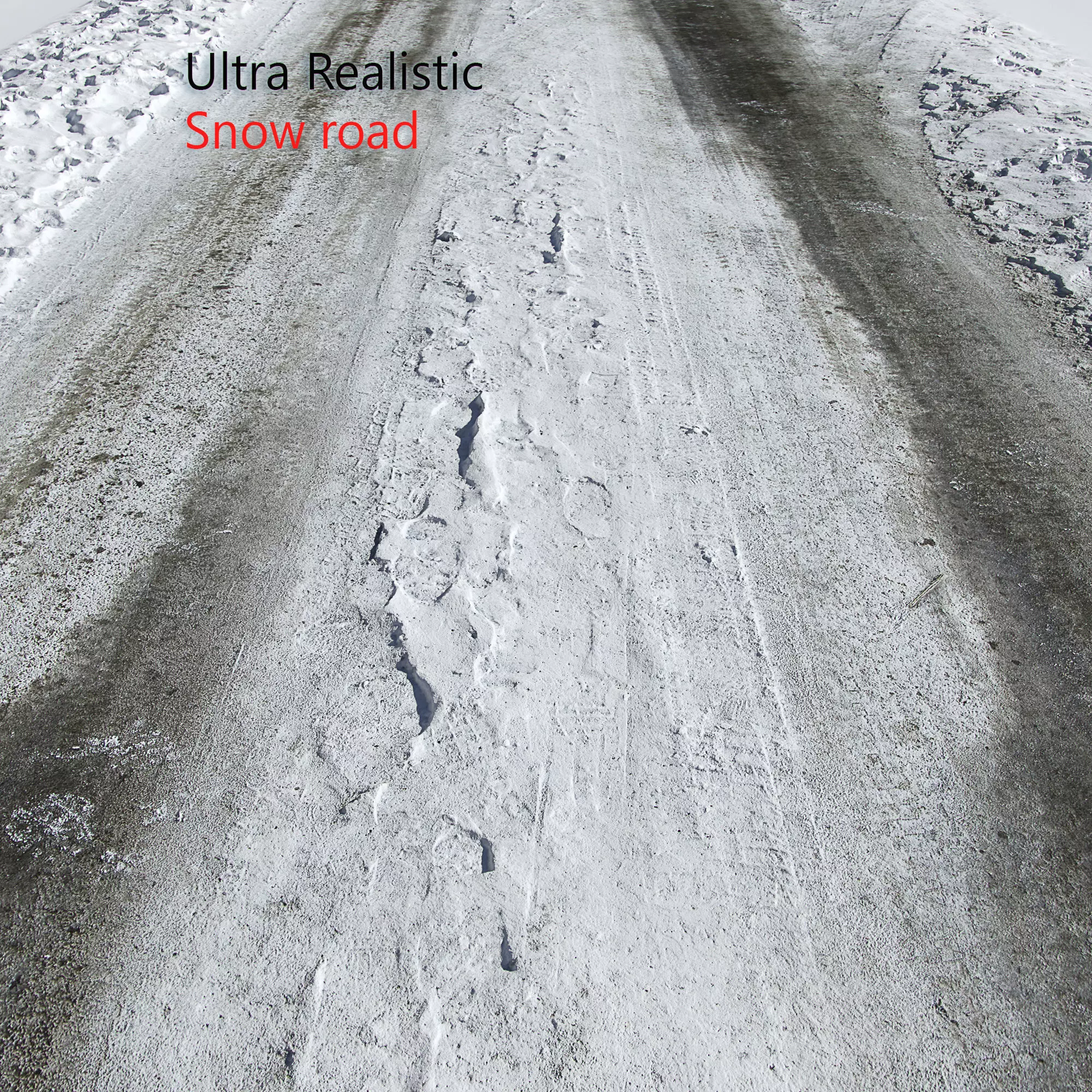 Snow road 3D model_0