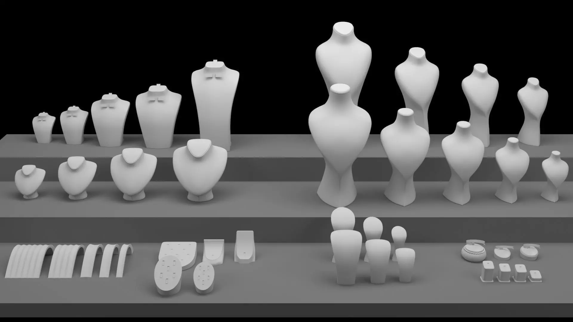 Jewelry Mannequins 3D model_0