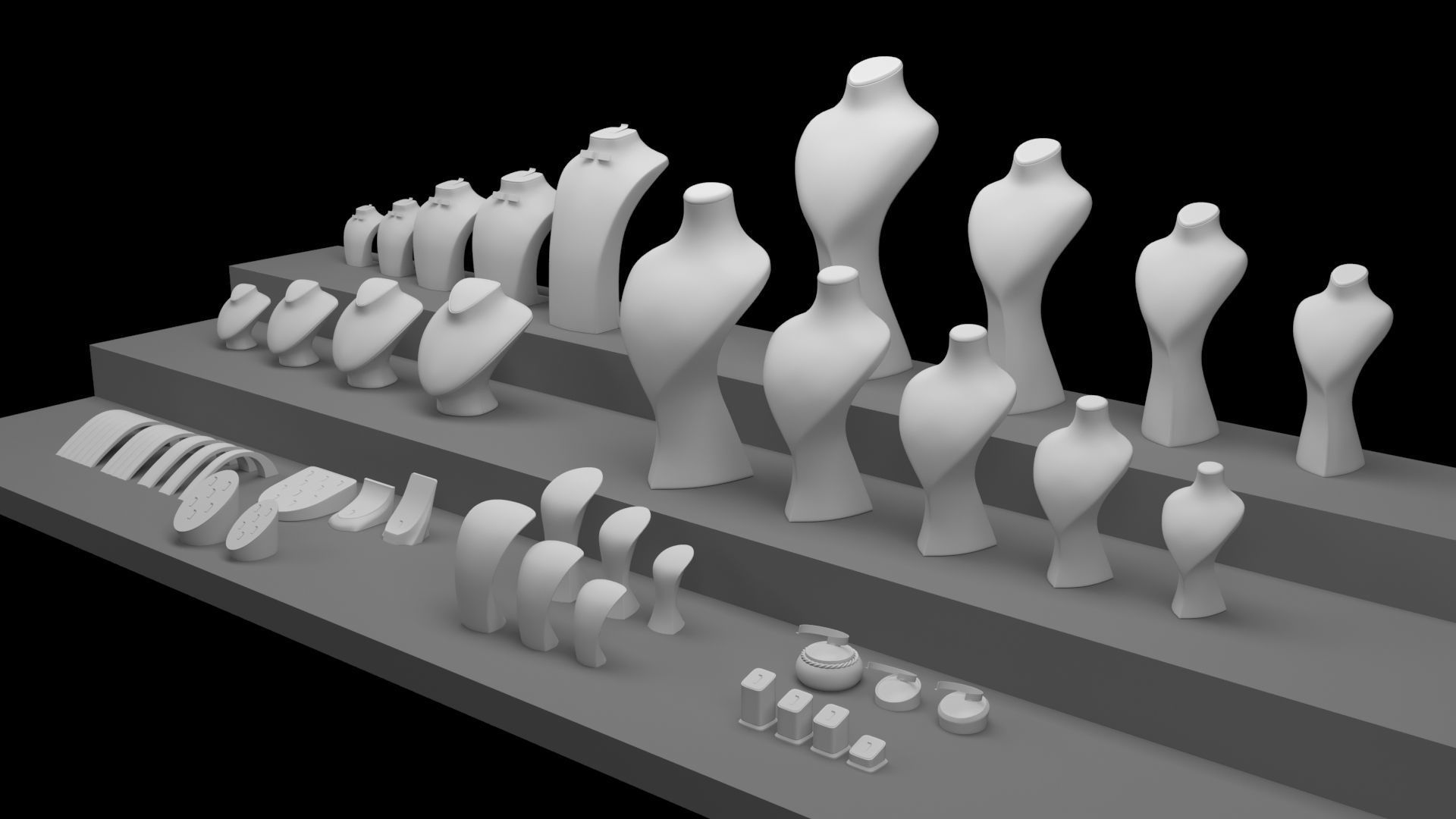 Jewelry Mannequins 3D model_1
