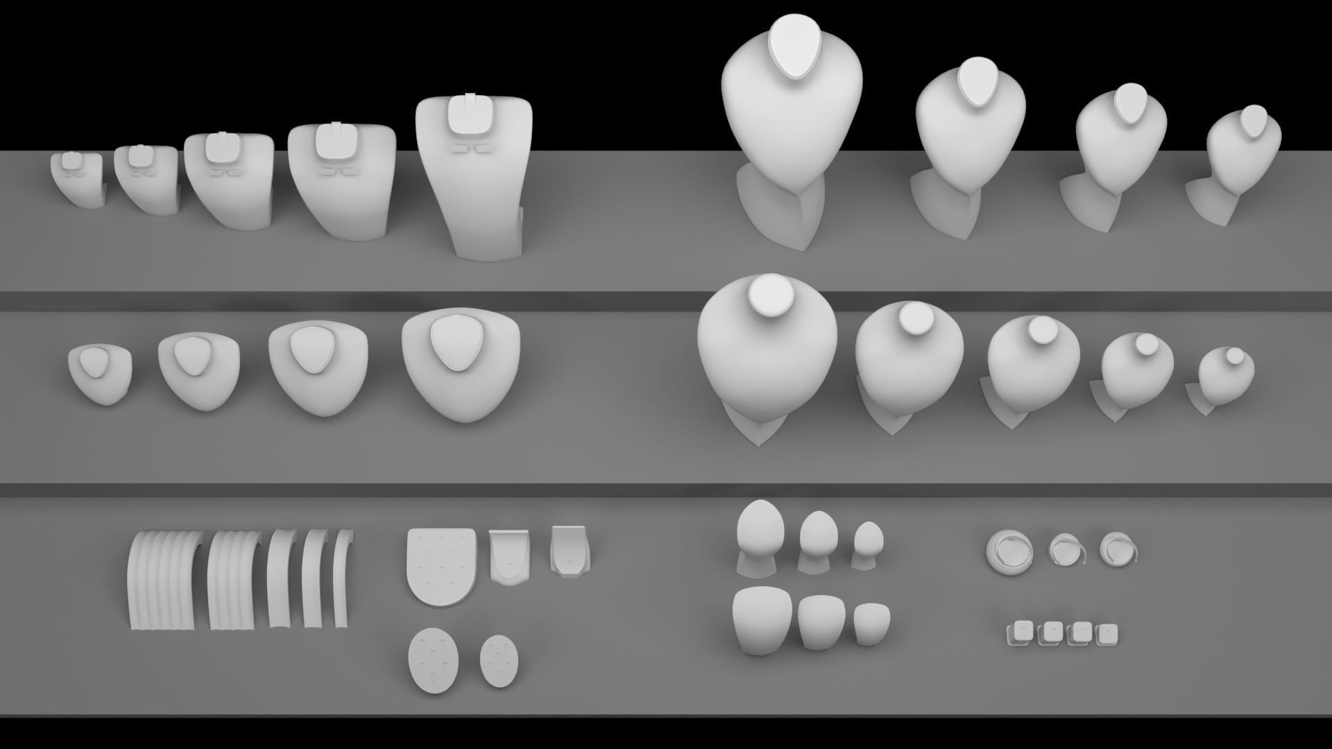 Jewelry Mannequins 3D model_3