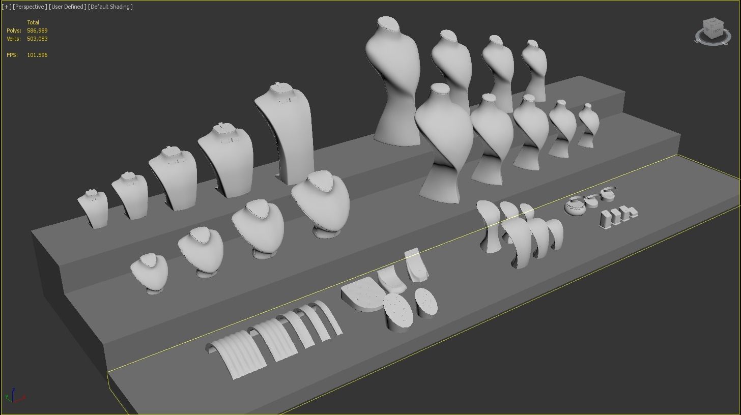 Jewelry Mannequins 3D model_4