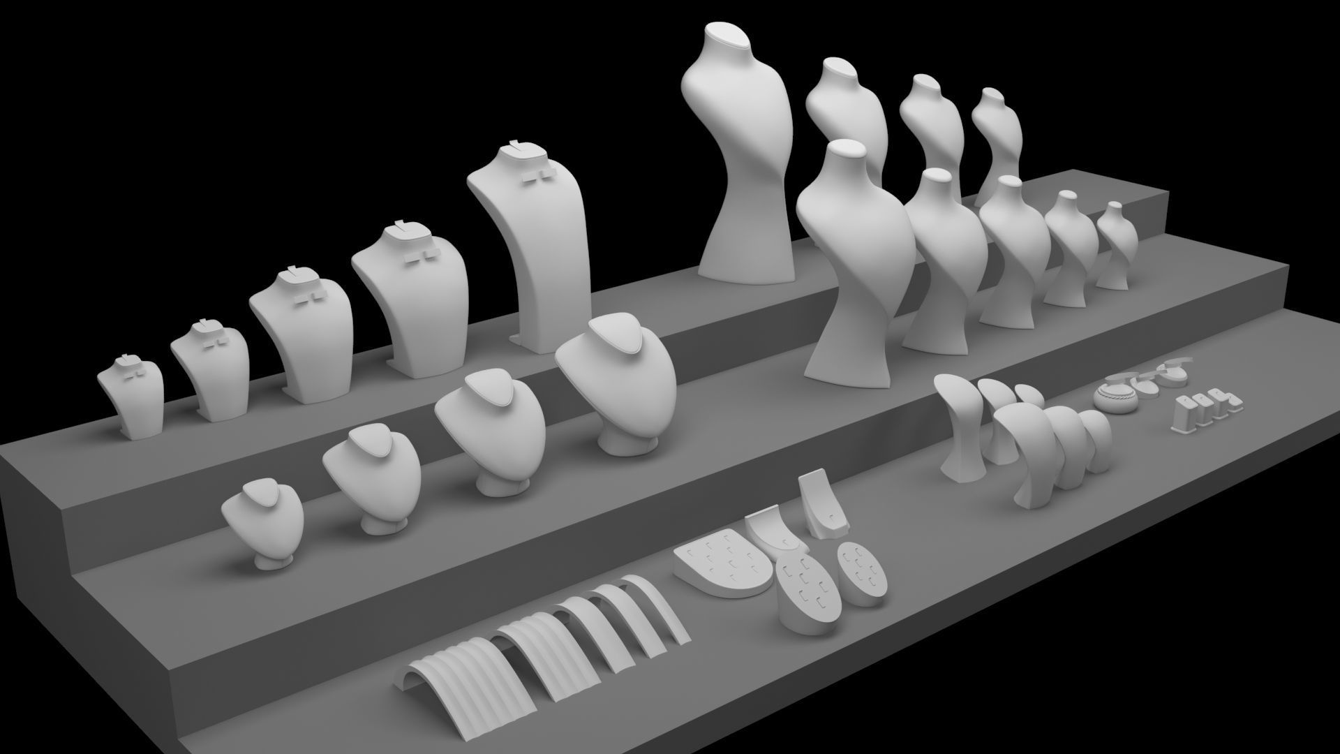 Jewelry Mannequins 3D model_2