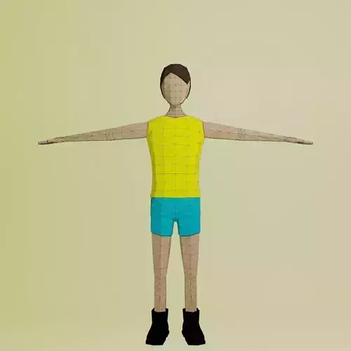 Nathaniel - Low poly boy character Free low-poly 3D model