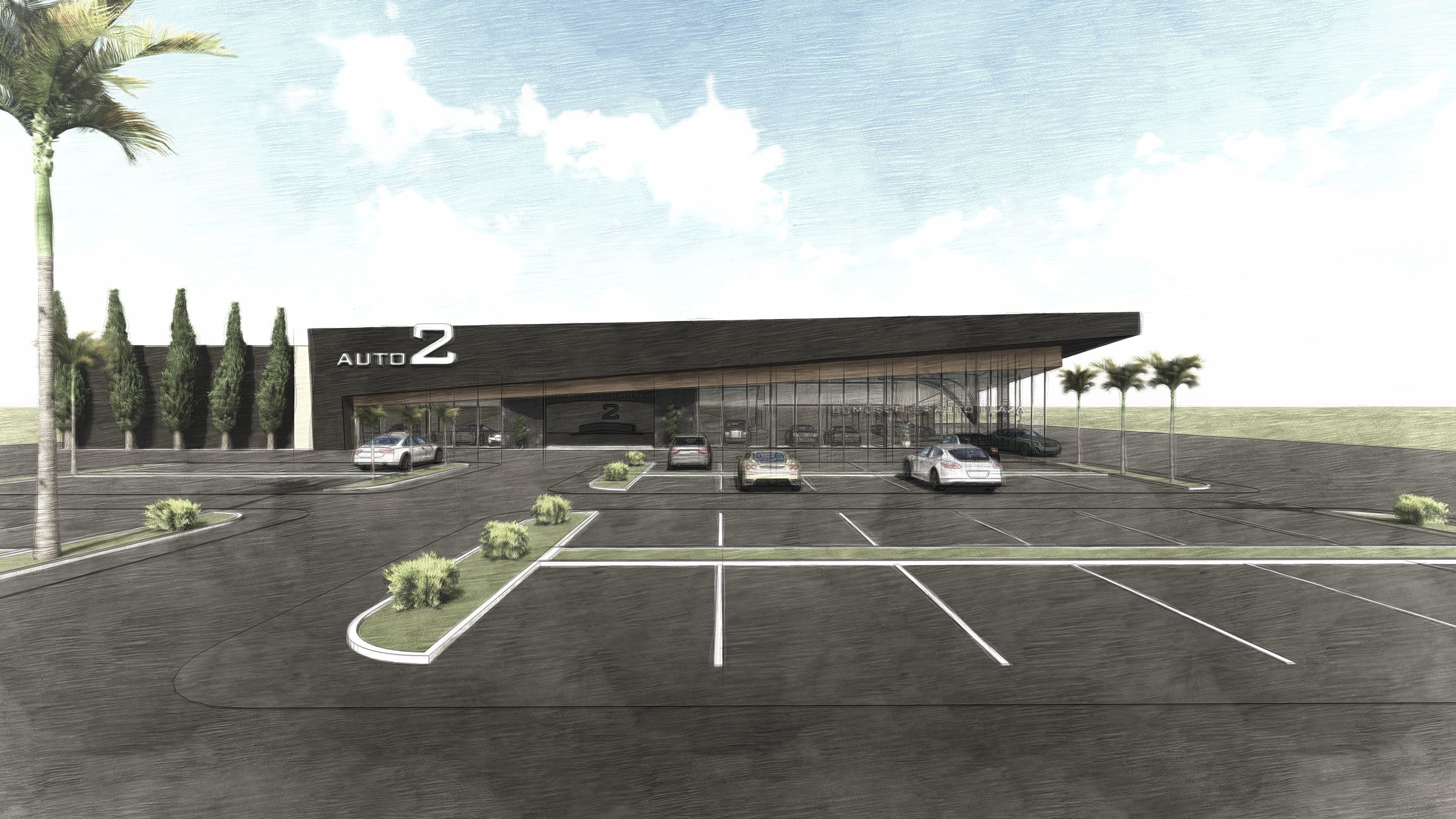 Modern build and Car Service - Sales  3D model_5