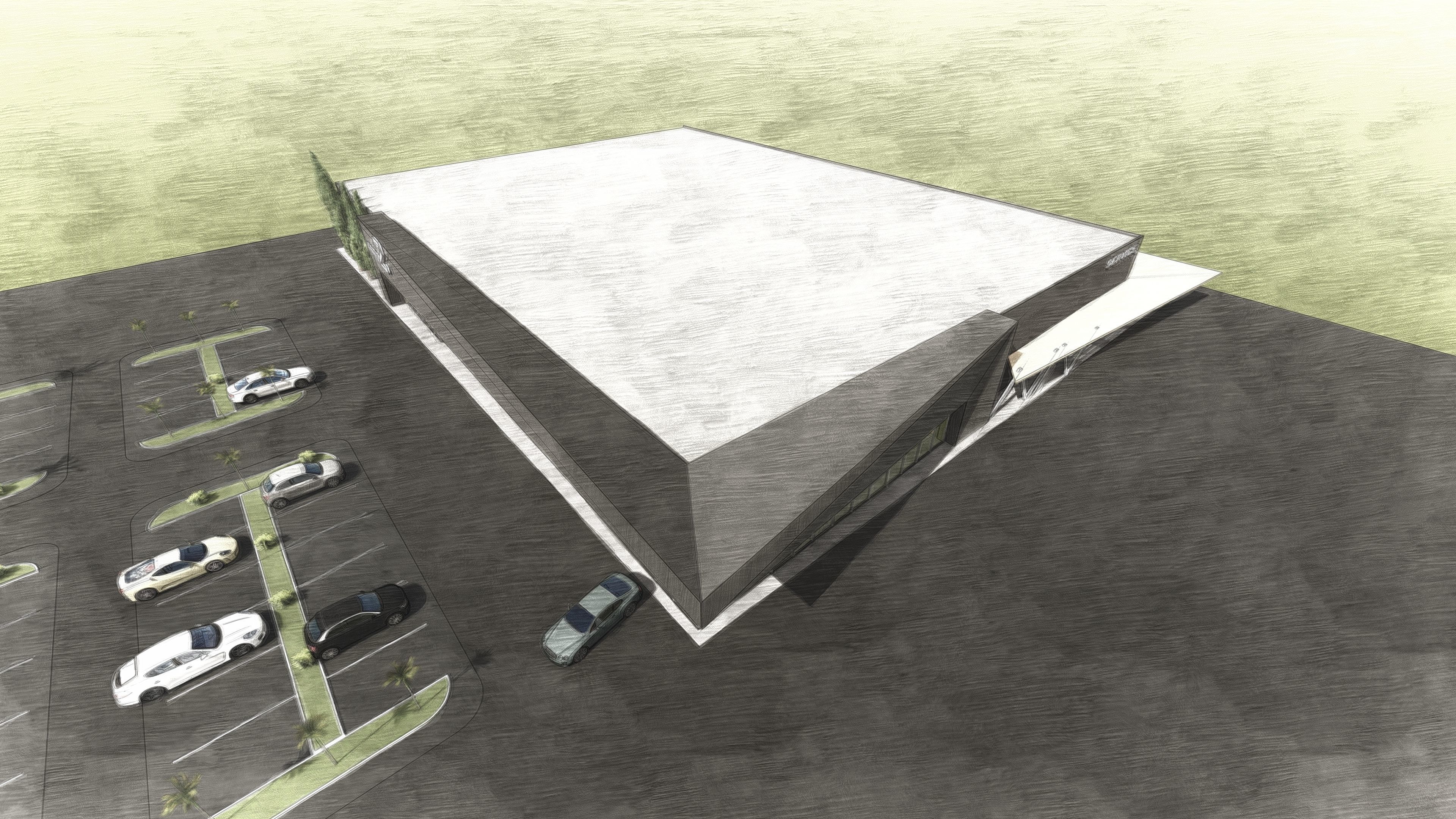 Modern build and Car Service - Sales  3D model_6