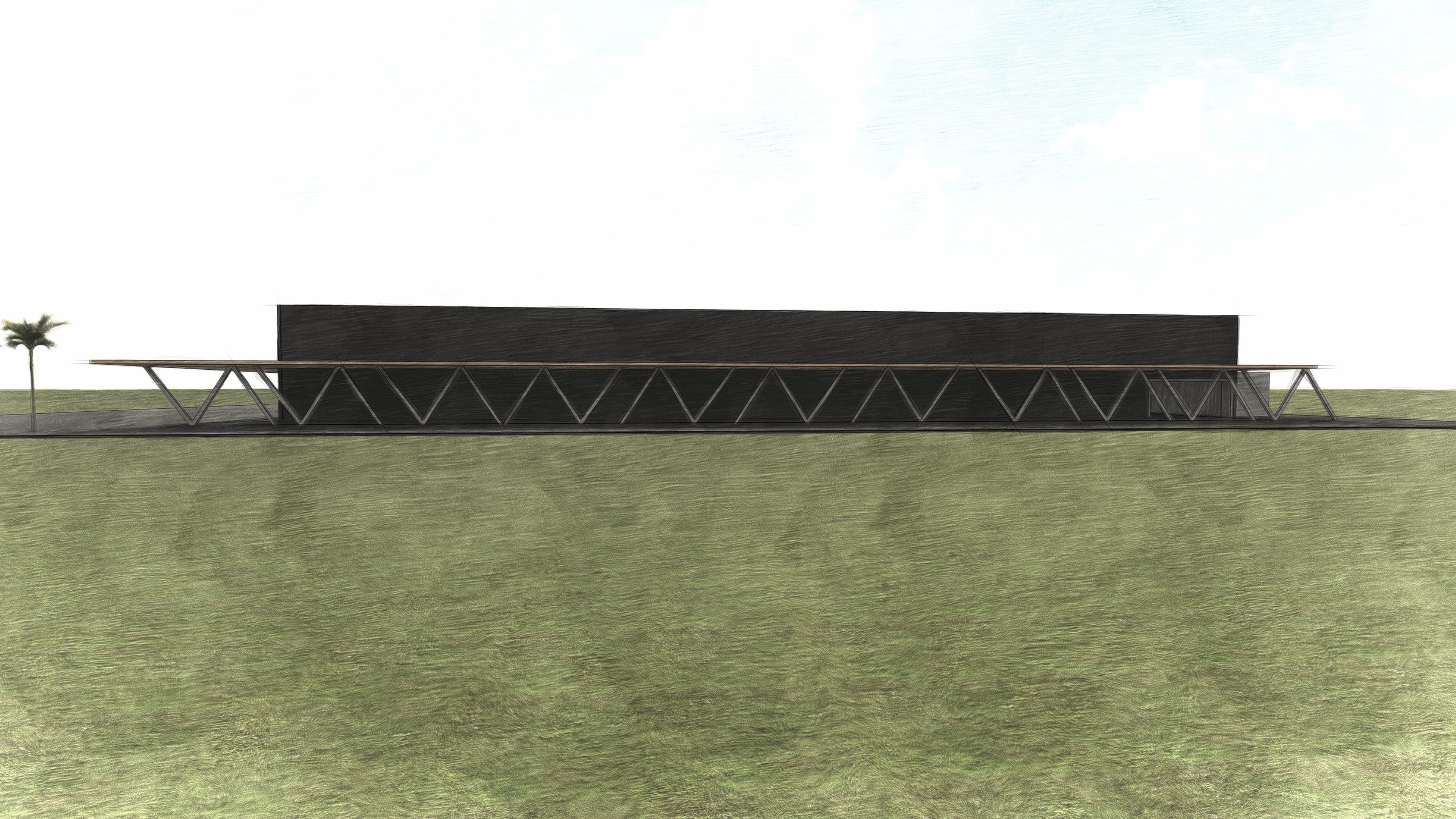 Modern build and Car Service - Sales  3D model_2