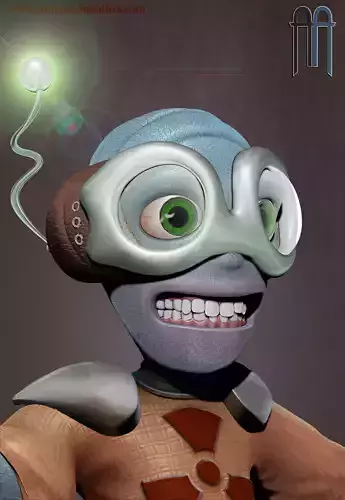 Blue Alien Low-poly 3D model